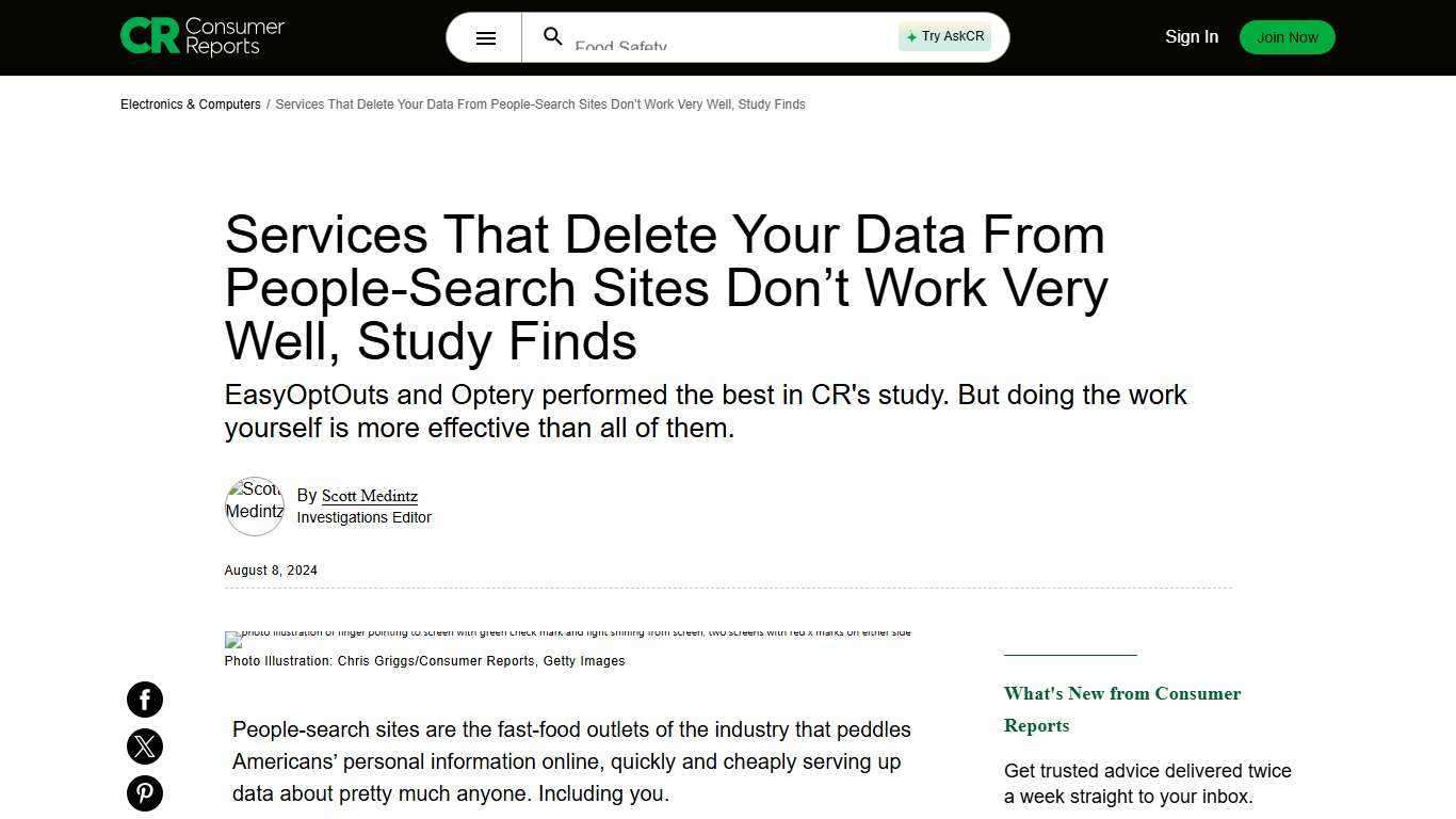Services That Delete Your Data From People-Search Sites - Consumer Reports